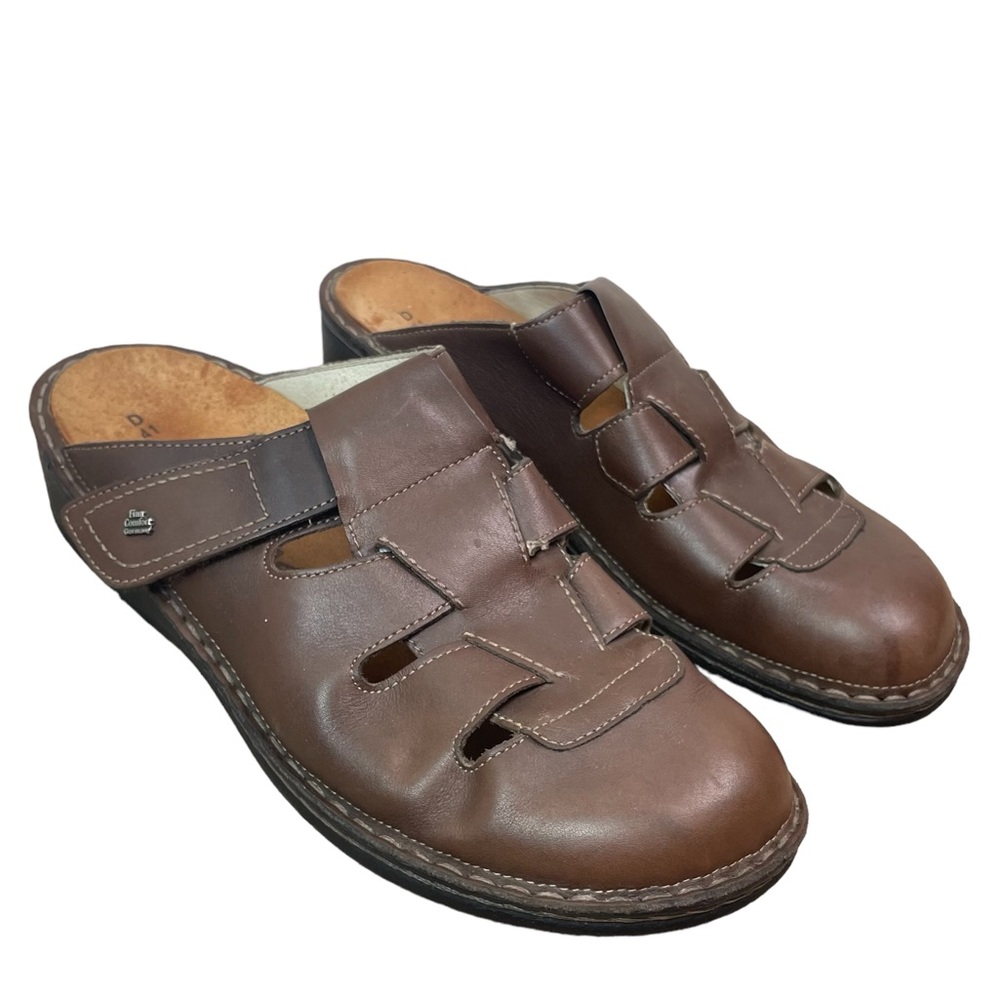 Finn Comfort Brown Leather Mule Sandals Slides Clogs Shoes Size 41 EUR Germany